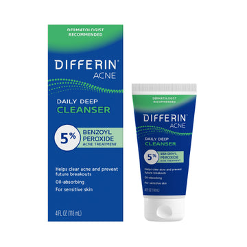Differin Acne Face Wash With 5%r Benzoyl Peroxide Cleanse 118ML
