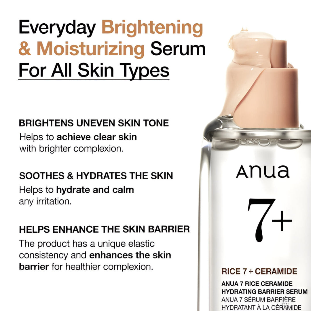 Anua Rice 7+Ceramide Hydrating Barrier Serum 50Ml